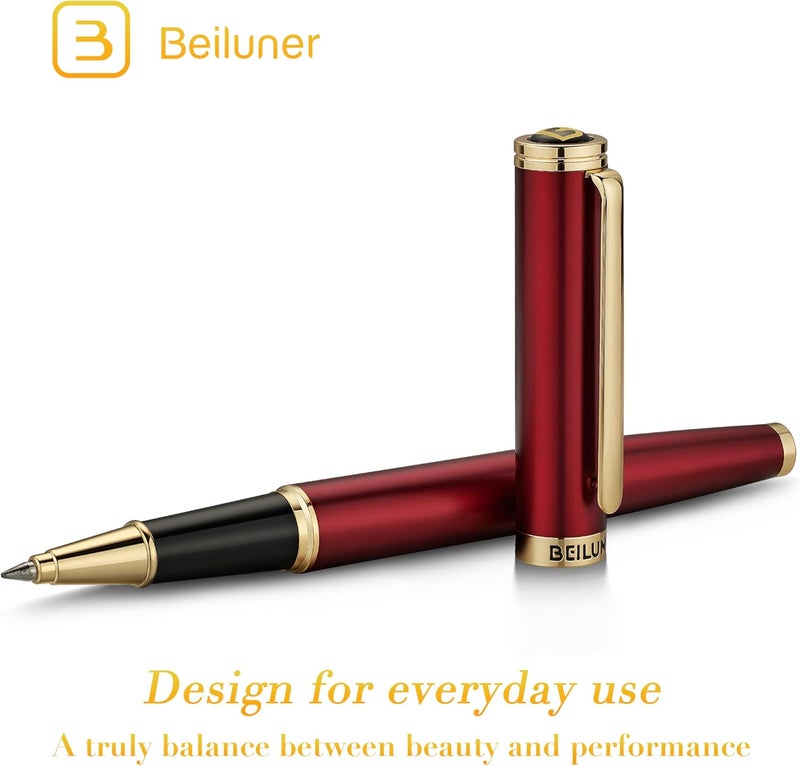 BEILUNER Luxury Rollerball Pen,24K Gold Trim,Noble and Elegant Designs,Schneider Ink Refill, Best Roller Ball Pen Gift Set for Men & Women, Professional, Executive Office, Nice Pens - Image 3